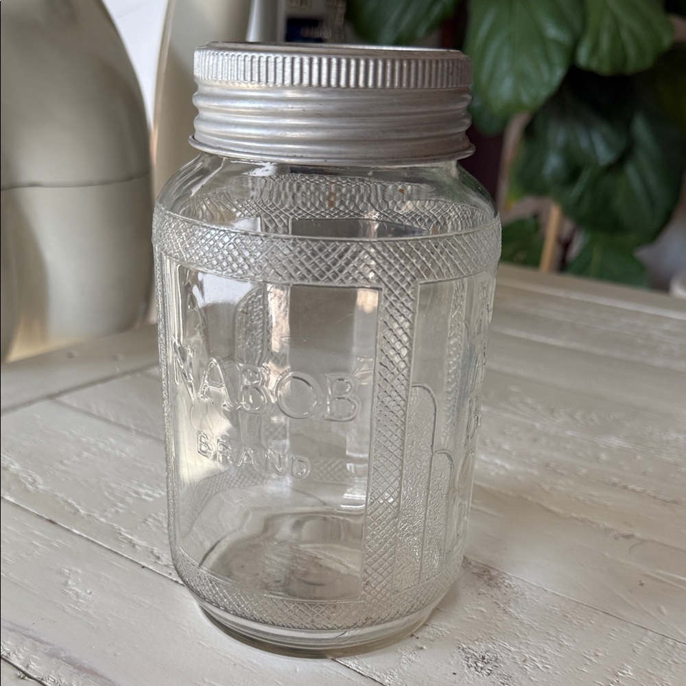 VINTAGE ART DECO STYLE NABOB BRAND COFFEE JAR with lid